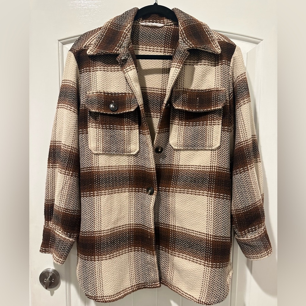 BB Dakota, lucky lumber plaid shacket" shirt/jacket size L